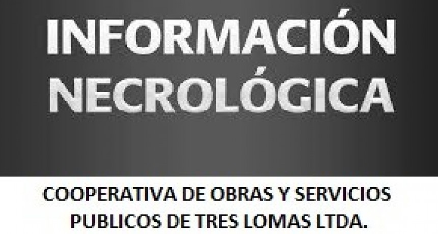 Cooperativa de Servicios Públicos - NOTA NEGROLOGICA