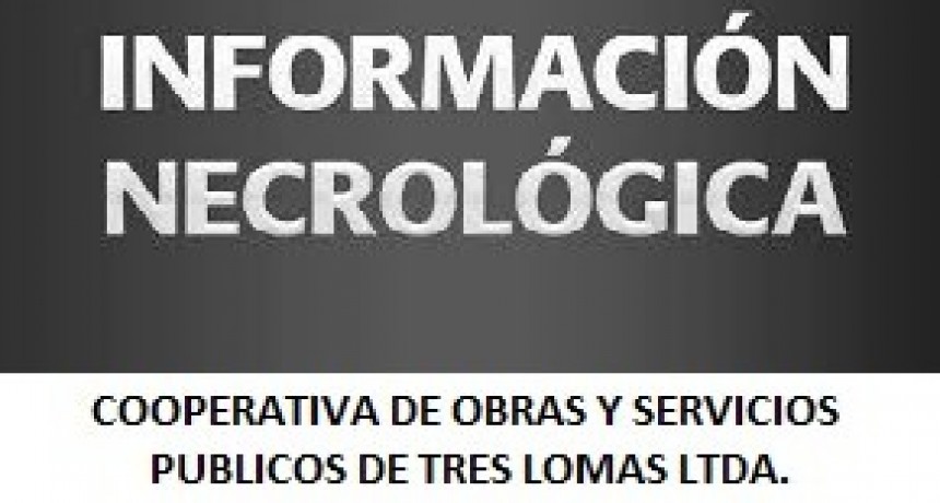 Cooperativa de Servicios Públicos - NOTA NEGROLOGICA