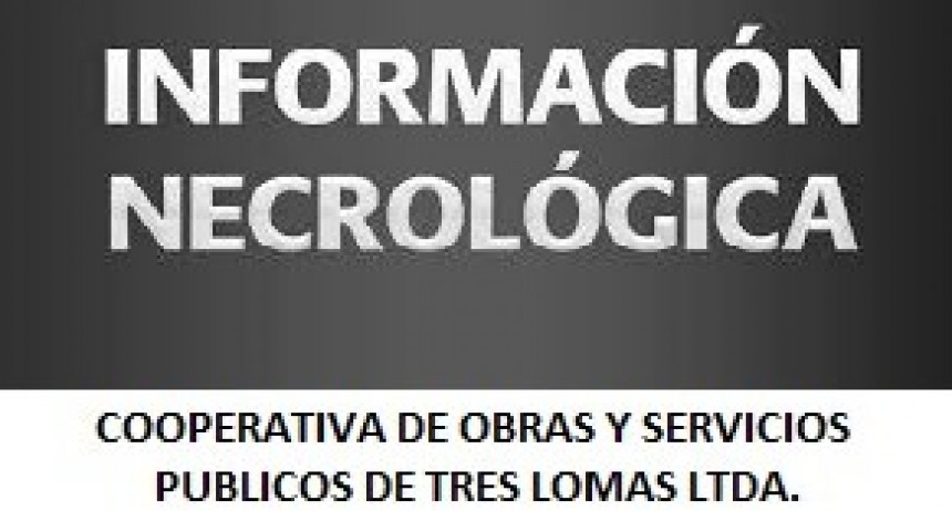Cooperativa de Servicios Públicos - NOTA NEGROLOGICA