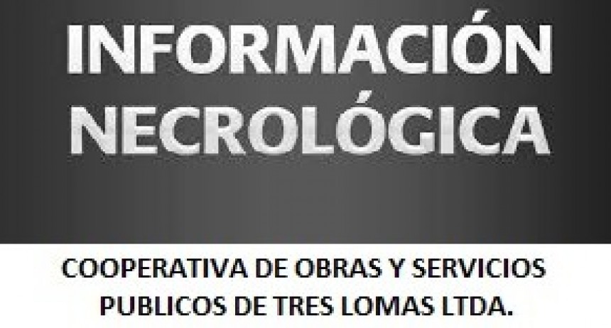 Cooperativa de Servicios Públicos - NOTA NECROLOGICA