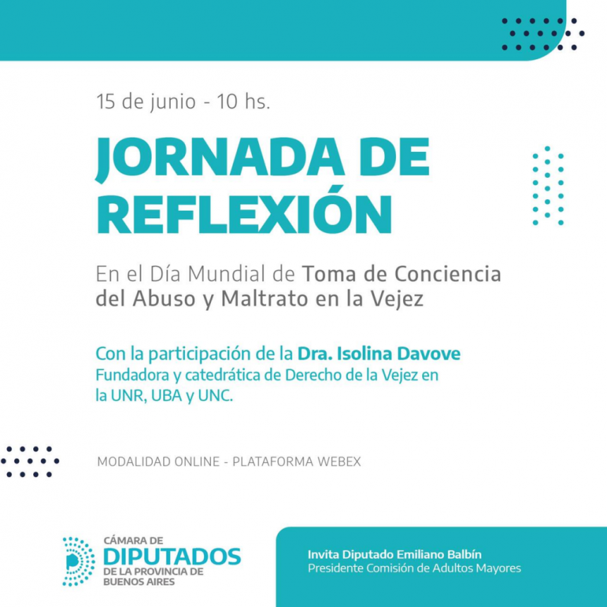 JORNADA DE REFLEXIÓN SOBRE EL ABUSO Y MALTRATO EN LA VEJEZ