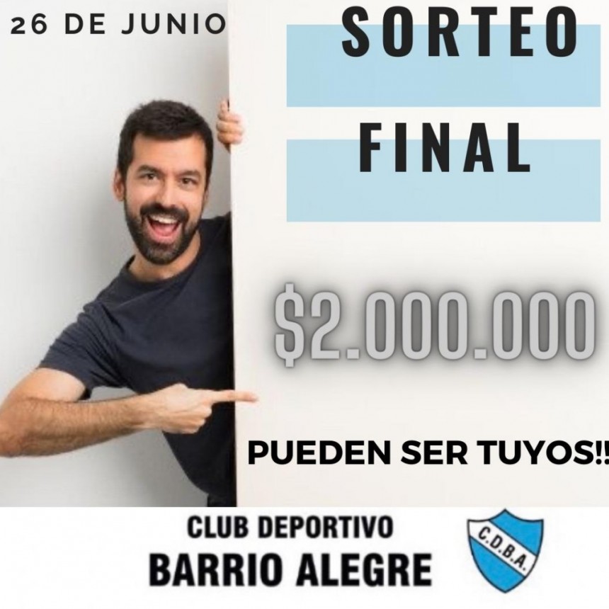 LOS DOS MILLONES DE BARRIO ALEGRE FUERON PARA UN TRESLOMENSE