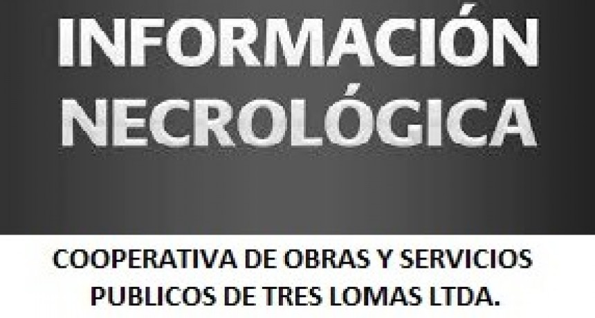 Cooperativa de Servicios Públicos - NOTA NECROLOGICA