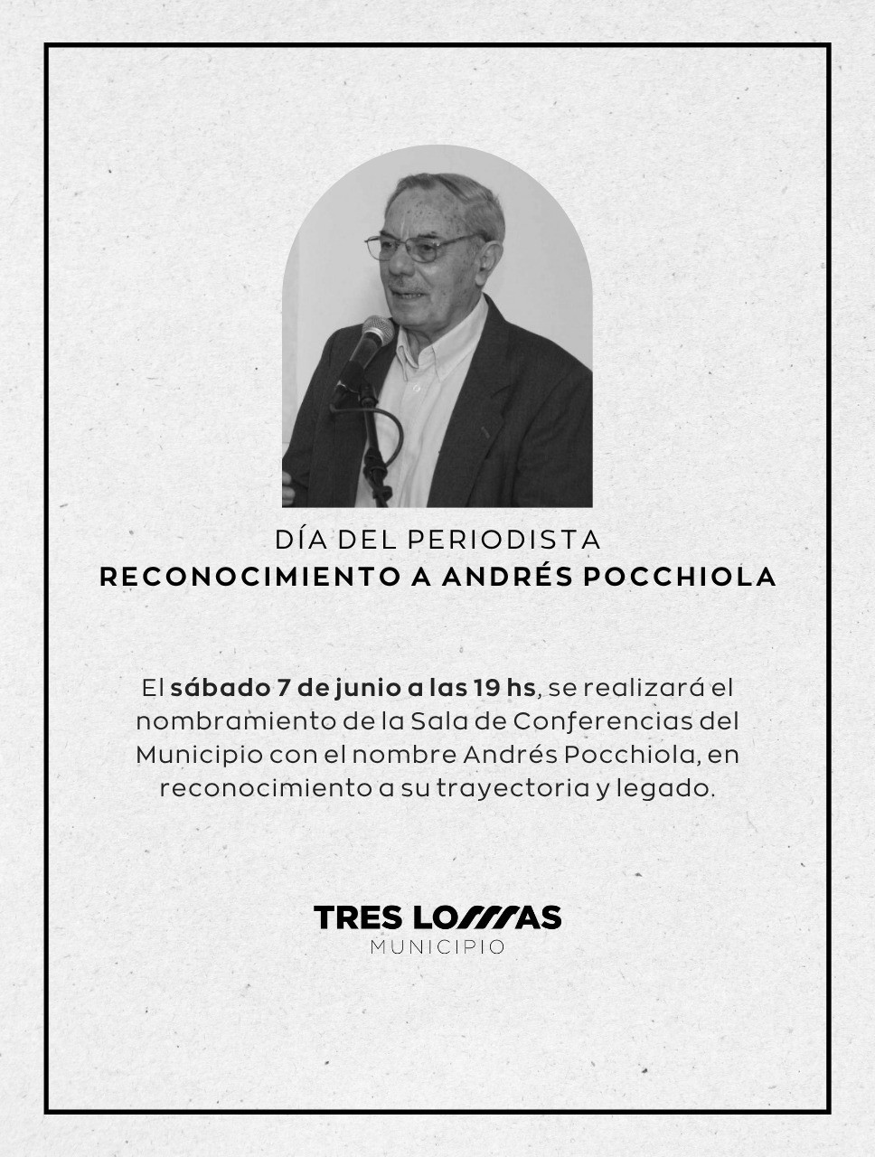 DÍA DEL PERIODISTA: RECONOCIMIENTO A ANDRÉS POCCHIOLA