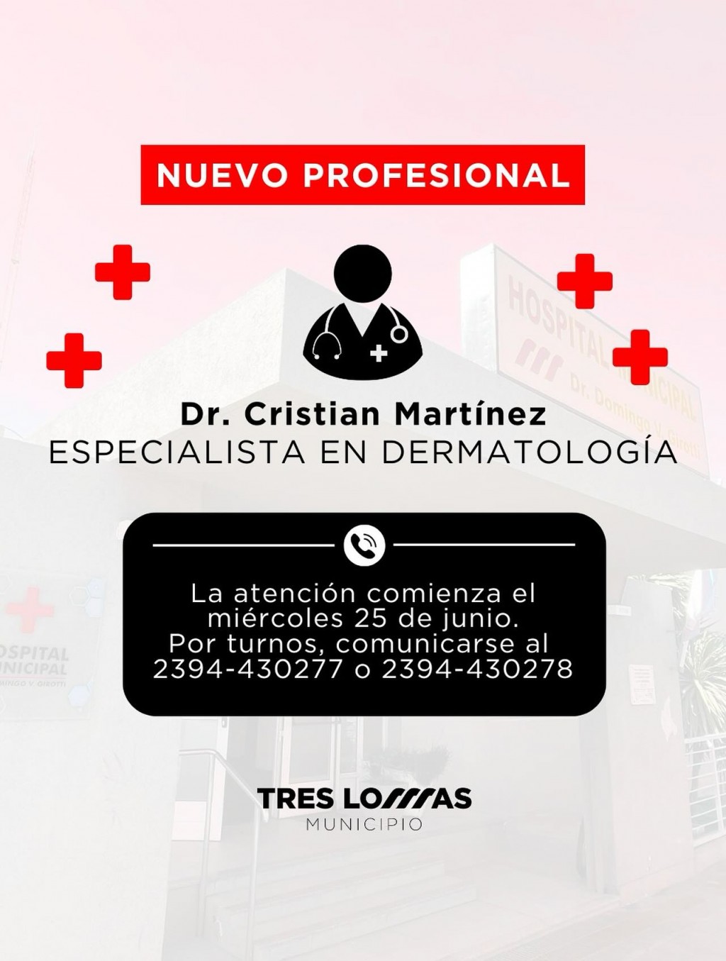 NUEVO PROFESIONAL SE SUMA AL HOSPITAL MUNICIPAL