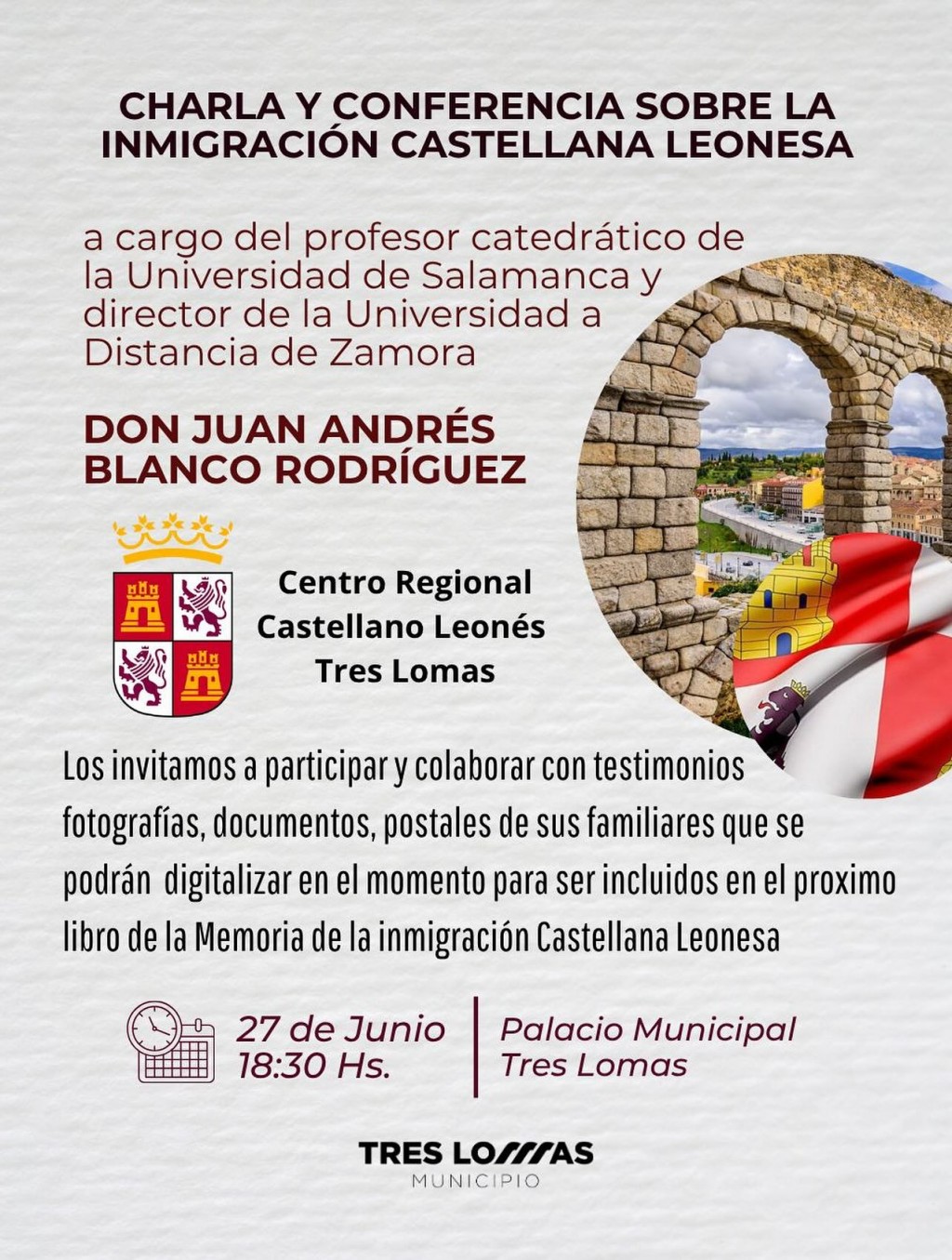 CHARLA Y CONFERENCIA SOBRE LA INMIGRACIÓN CASTELLANA LEONESA