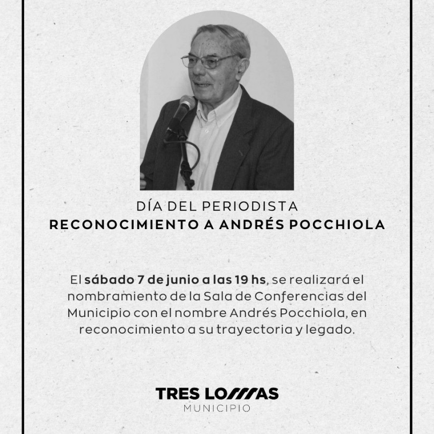 DÍA DEL PERIODISTA: RECONOCIMIENTO A ANDRÉS POCCHIOLA