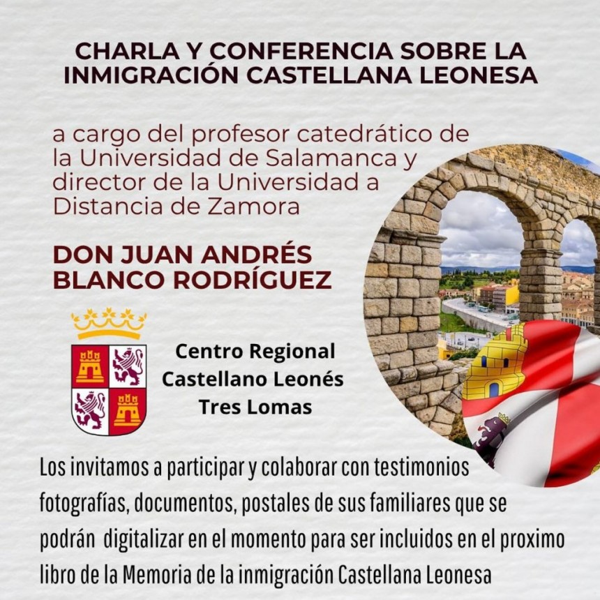 CHARLA Y CONFERENCIA SOBRE LA INMIGRACIÓN CASTELLANA LEONESA