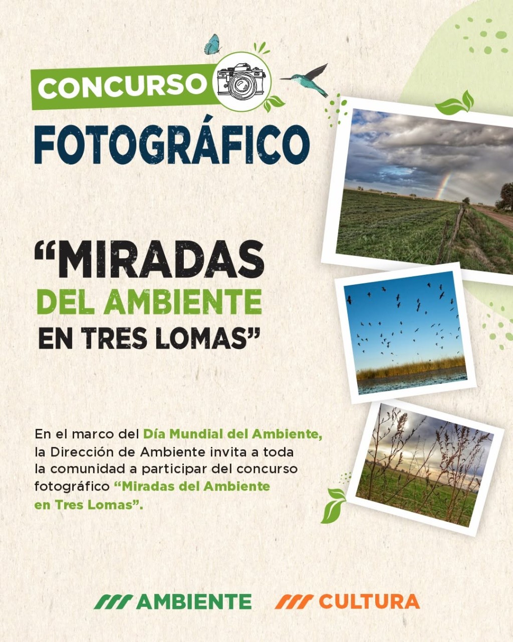 Concurso fotogr&aacute;fico "Miradas del ambiente en Tres Lomas"