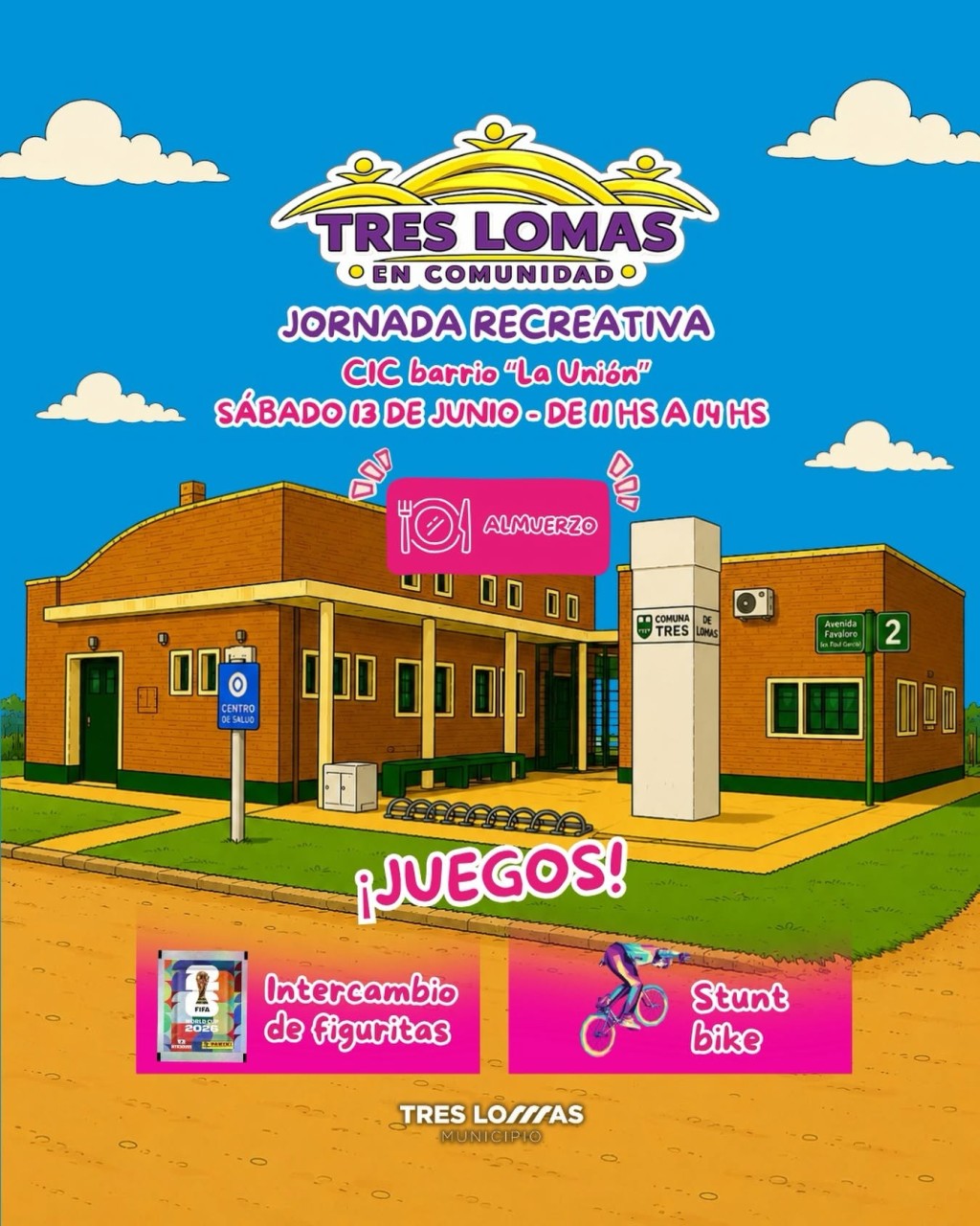 "Tres Lomas en comunidad": jornada recreativa en el CIC del barrio La Uni&oacute;n