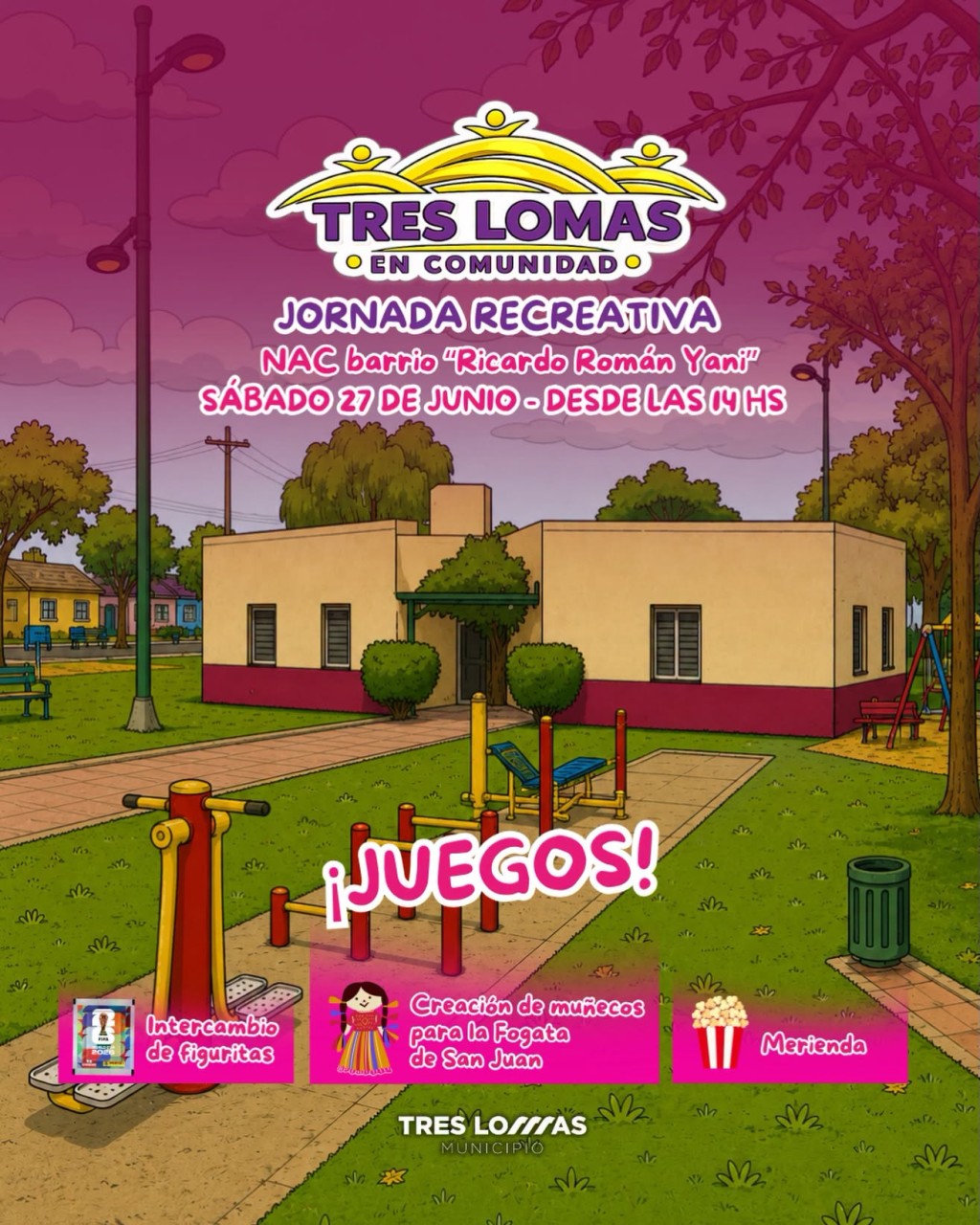 La jornada "Tres Lomas en comunidad" se realizar&aacute; en el NAC del Barrio Yani