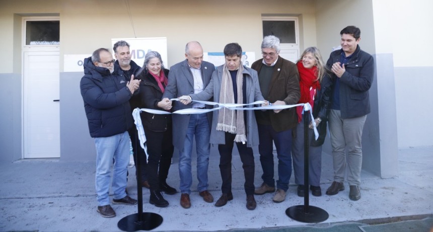 Axel Kicillof y Javier Rodr&iacute;guez inauguraron un frigor&iacute;fico porcino municipal en Laprida