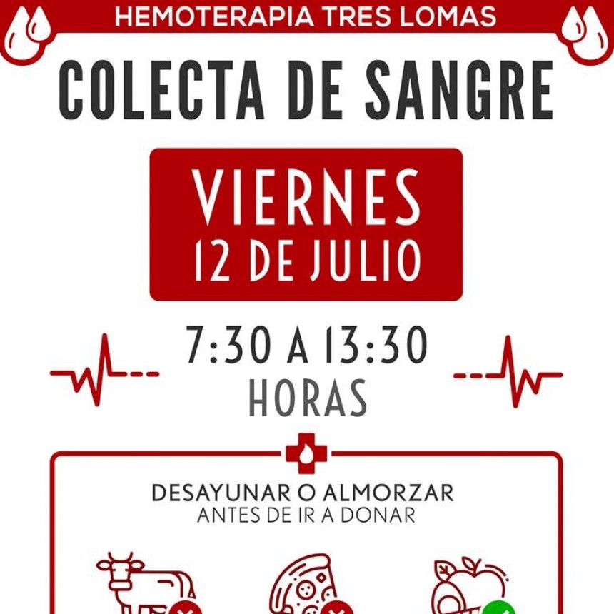 NUEVA COLECTA DE SANGRE EN TRES LOMAS