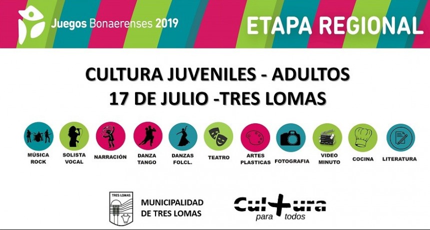 TRES LOMAS RECIBE LA ETAPA REGIONAL DE CULTURA DE LOS JUEGOS BONAERENSES 2019