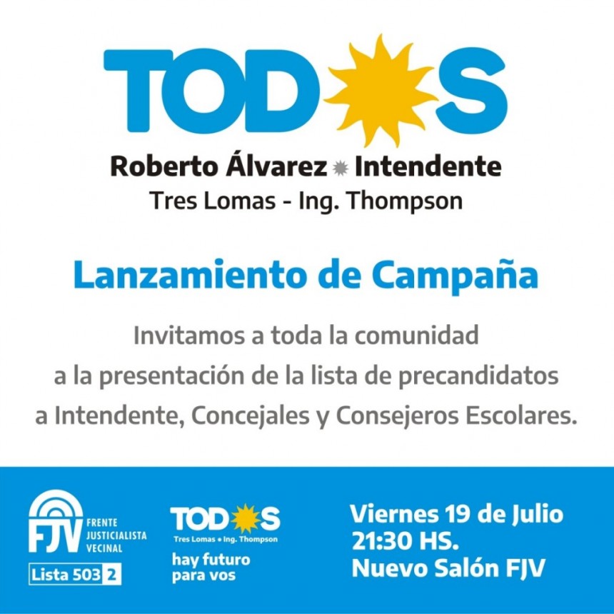 EL FRENTE DE TODOS ESTRENA LOCAL Y LANZA LA CAMPAÑA