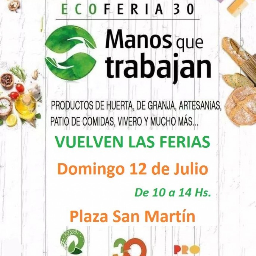 MANOS QUE TRABAJAN: VUELVEN LAS FERIAS A TREINTA DE AGOSTO