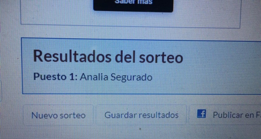 SORTEO DÍA DEL AMIGO: ANALIA SEGURADO GANO LA PICADA DE TODO CASERITO