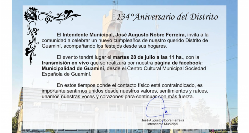 134° ANIVERSARIO DEL DISTRITO DE GUAMINÍ