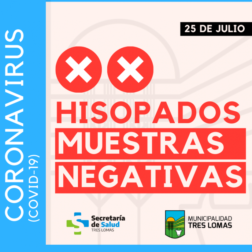 TRES LOMAS AMANECIO CON UNA BUENA NOTICIA: LAS MUESTRAS DE DOS HISOPADOS FUERON NEGATIVAS