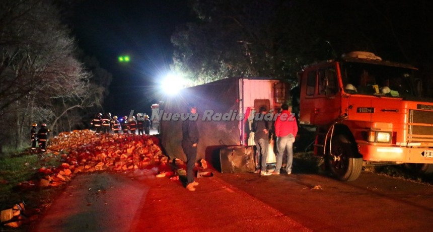 VOLCO UN CAMION CARGADO CON LEÑA EN RUTA 85 EN DIRECCION A PASMAN