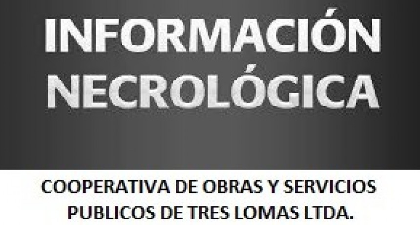 Cooperativa de Servicios Públicos - NOTA NECROLOGICA
