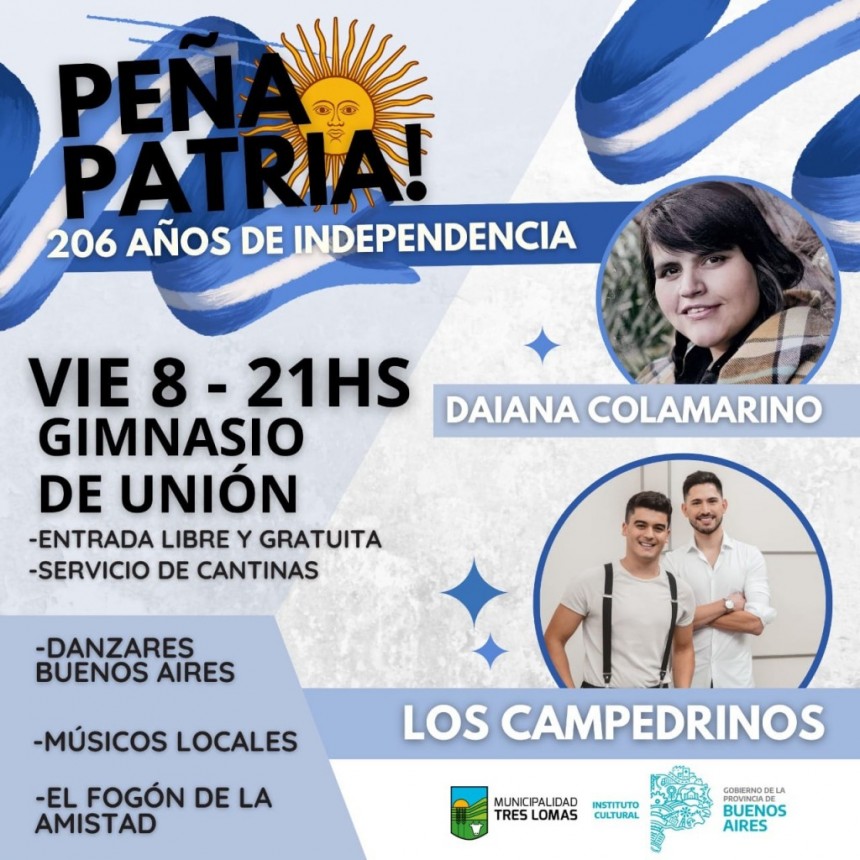 “PEÑA PATRIA” PARA RECIBIR EL DÍA DE LA INDEPENDENCIA