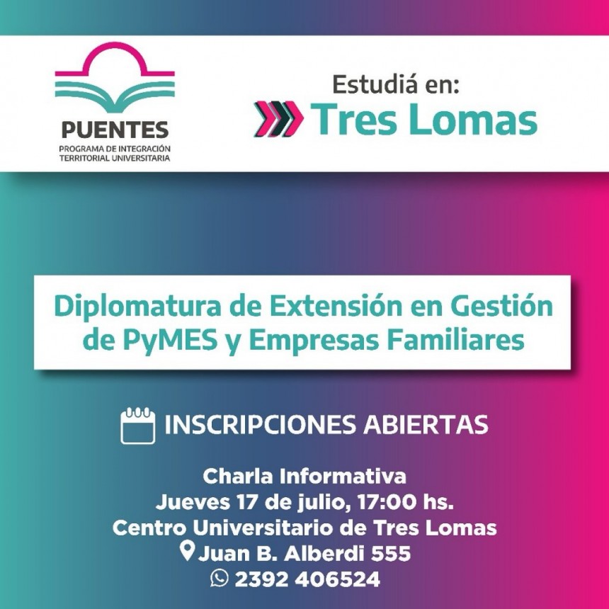 DIPLOMATURA DE EXTENSIÓN EN GESTIÓN DE PYMES Y EMPRESAS FAMILIARES