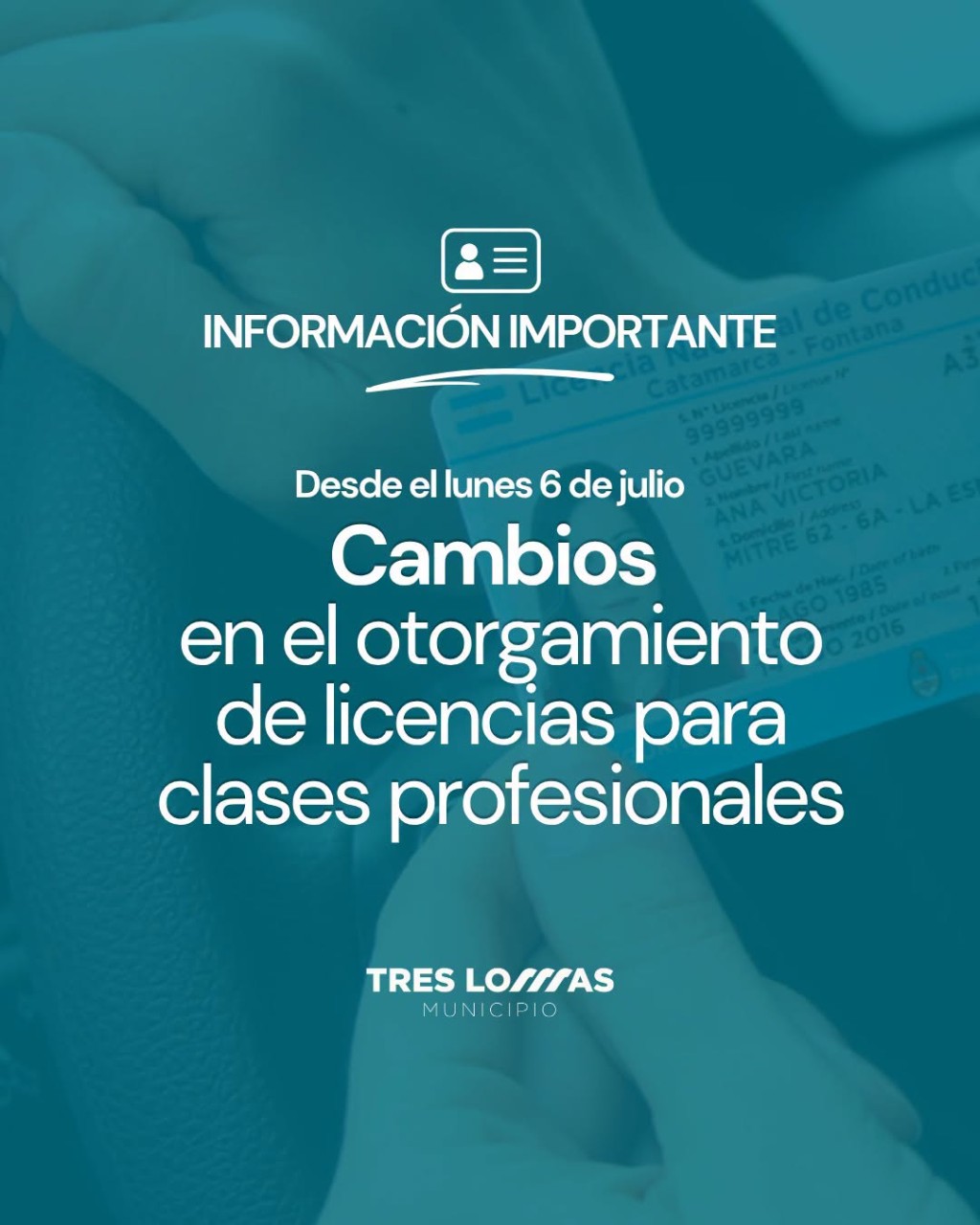 Se informan modificaciones en el otorgamiento de licencias de conducir para clases profesionales