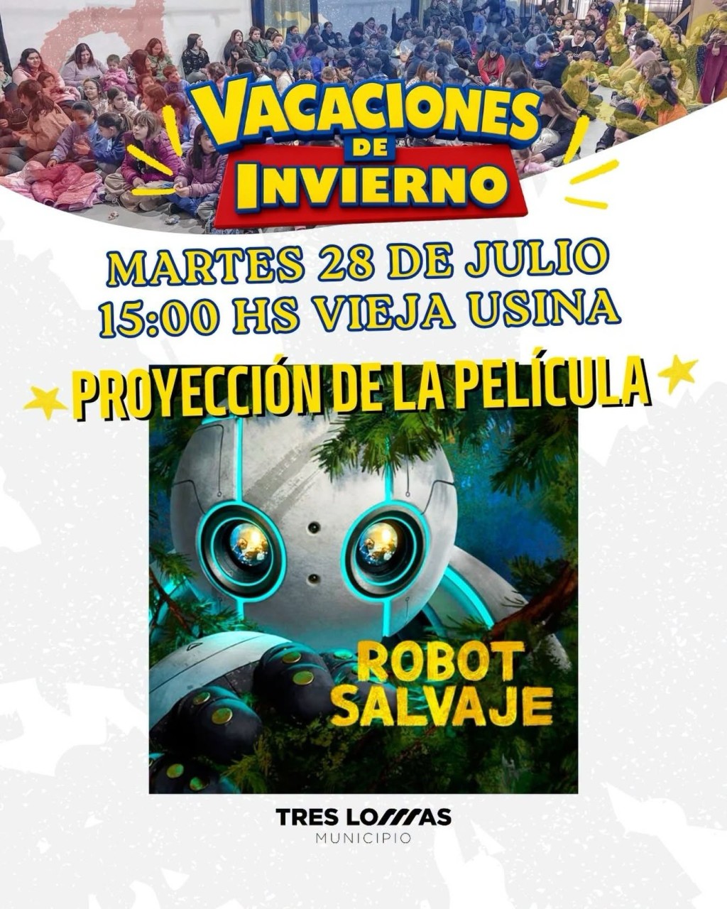 Contin&uacute;an las actividades de vacaciones de invierno con la proyecci&oacute;n de "Robot Salvaje"