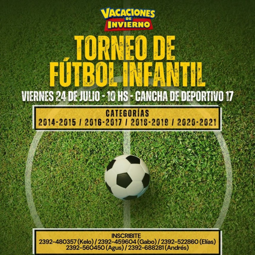 Torneo de f&uacute;tbol infantil en la Cancha de Deportivo 17