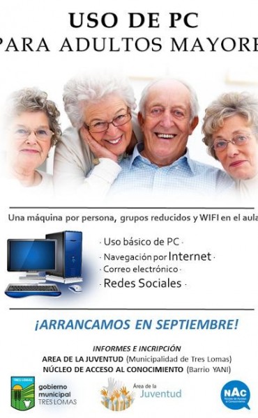 SE DICTARAN CLASES DE USO DE PC PARA ADULTOS