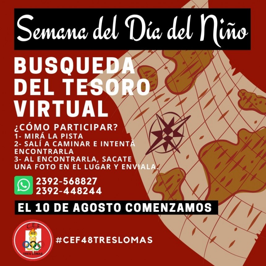 EL CEF 48 REALIZA UNA BÚSQUEDA DEL TESORO VIRTUAL POR EL DÍA DEL NIÑO