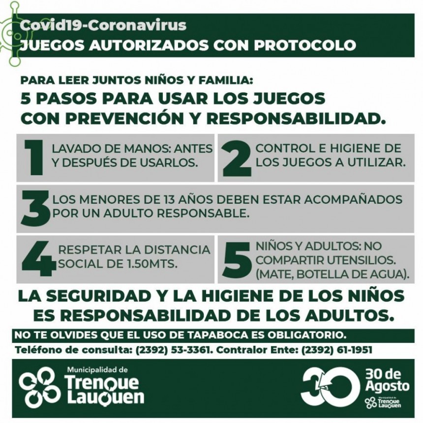 TREINTA DE AGOSTO AUTORIZÓ JUEGOS Y ESPACIOS PÚBLICOS