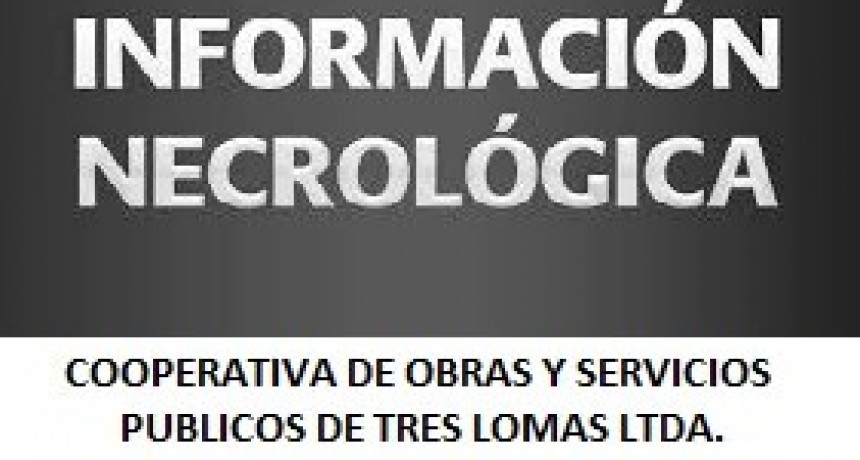 Cooperativa de Servicios Públicos - NOTA NECROLOGICA