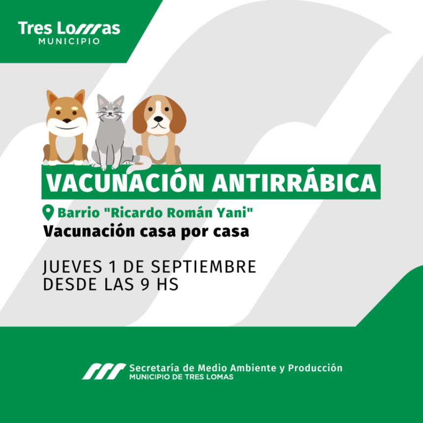 VACUNACIÓN ANTIRRÁBICA PARA PERROS Y GATOS EN EL BARRIO “YANI”