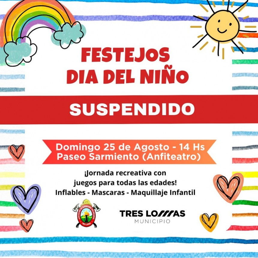 FESTEJOS DÍA DEL NIÑO SUSPENDIDO