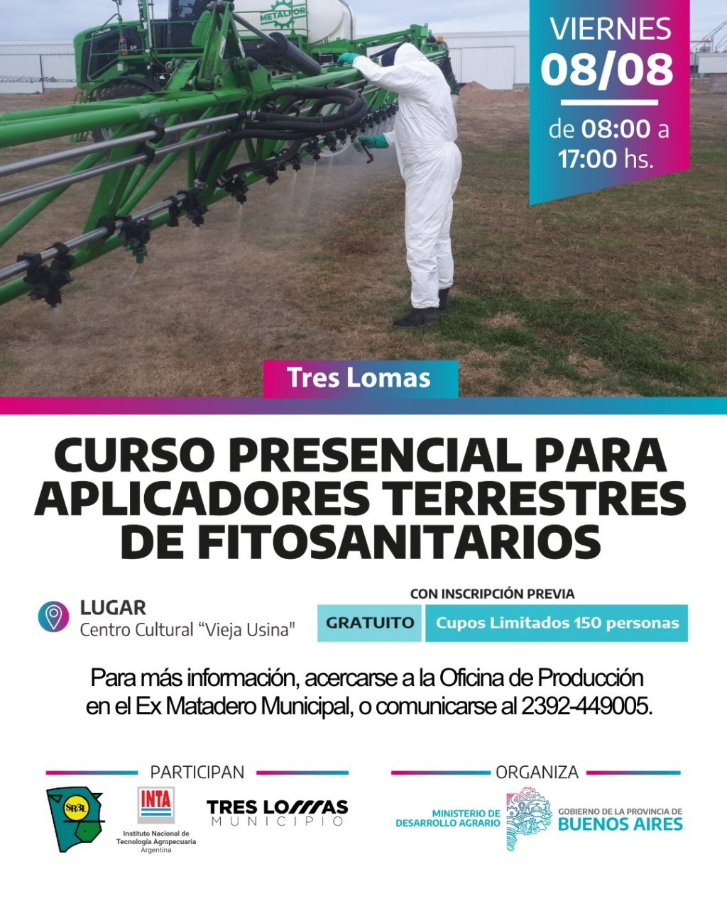 CURSO PRESENCIAL PARA APLICADORES TERRESTRES DE FITOSANIARIOS