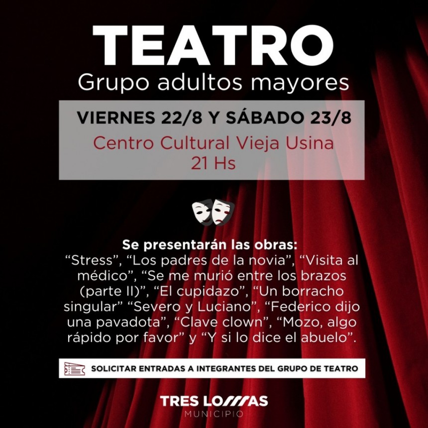 TEATRO DE ADULTOS MAYORES EN EL CENTRO CULTURAL VIEJA USINA
