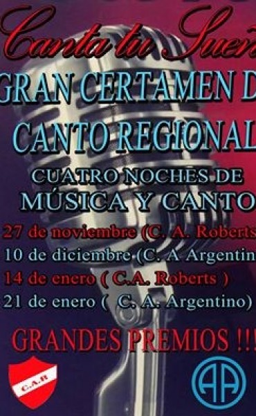 ATLETICO ARGENTINO Y CECIL A. ROBERTS ORGANIZARAN 'CANTA TU SUEÑO'