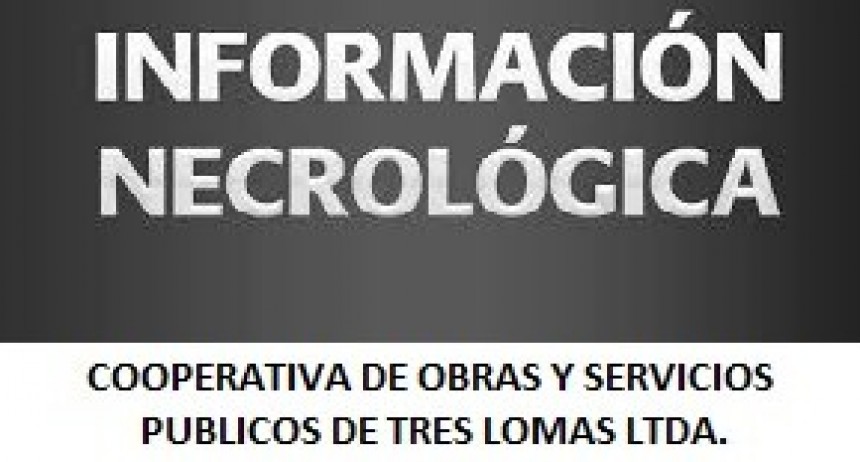 Cooperativa de Obras y Servicios Públicos - NOTA NECROLOGICA