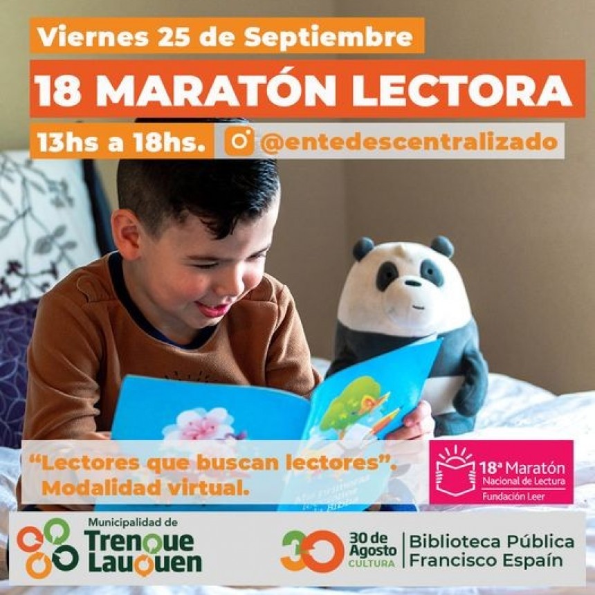 UNA NUEVA PROPUESTA SE SUMA A LA AGENDA VIRTUAL - 18º MARATÓN NACIONAL DE LECTURA