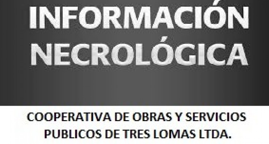 Cooperativa de Servicios Públicos - NOTA NEGROLOGICA