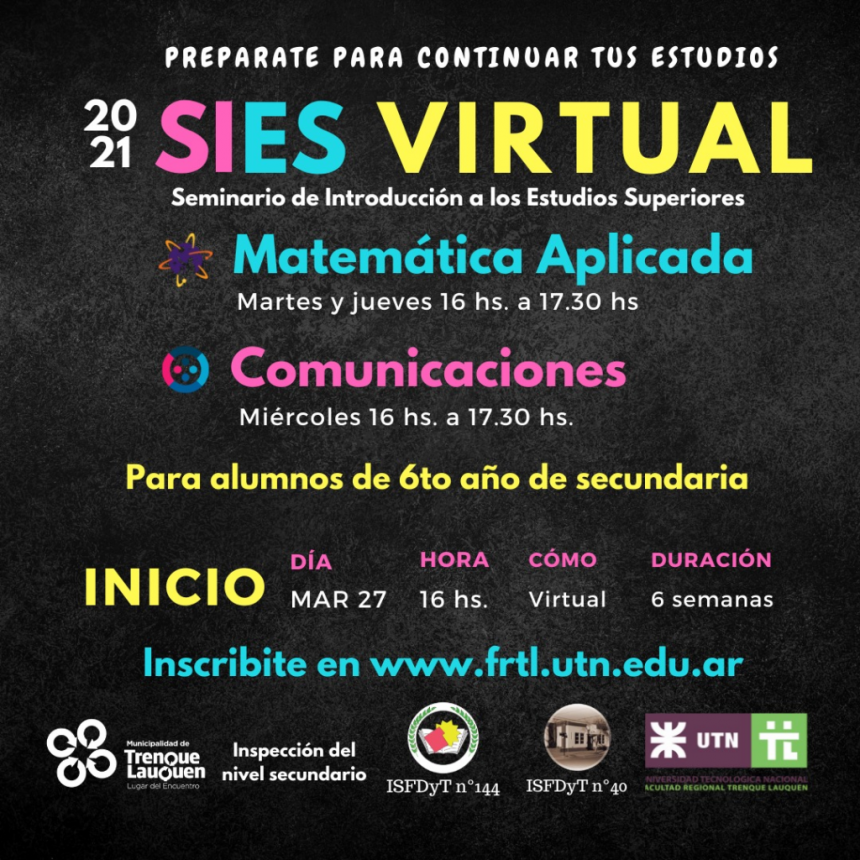 SIES 2021: ESTÁ ABIERTA LA INSCRIPCIÓN PARA ESTUDIANTES DEL ÚLTIMO AÑO DEL SECUNDARIO