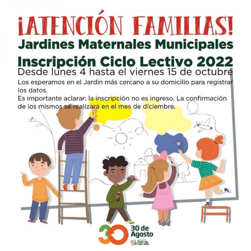 LA SEMANA PRÓXIMA ABRE LA INSCRIPCIÓN PARA LOS JARDINES MATERNALES MUNICIPALES