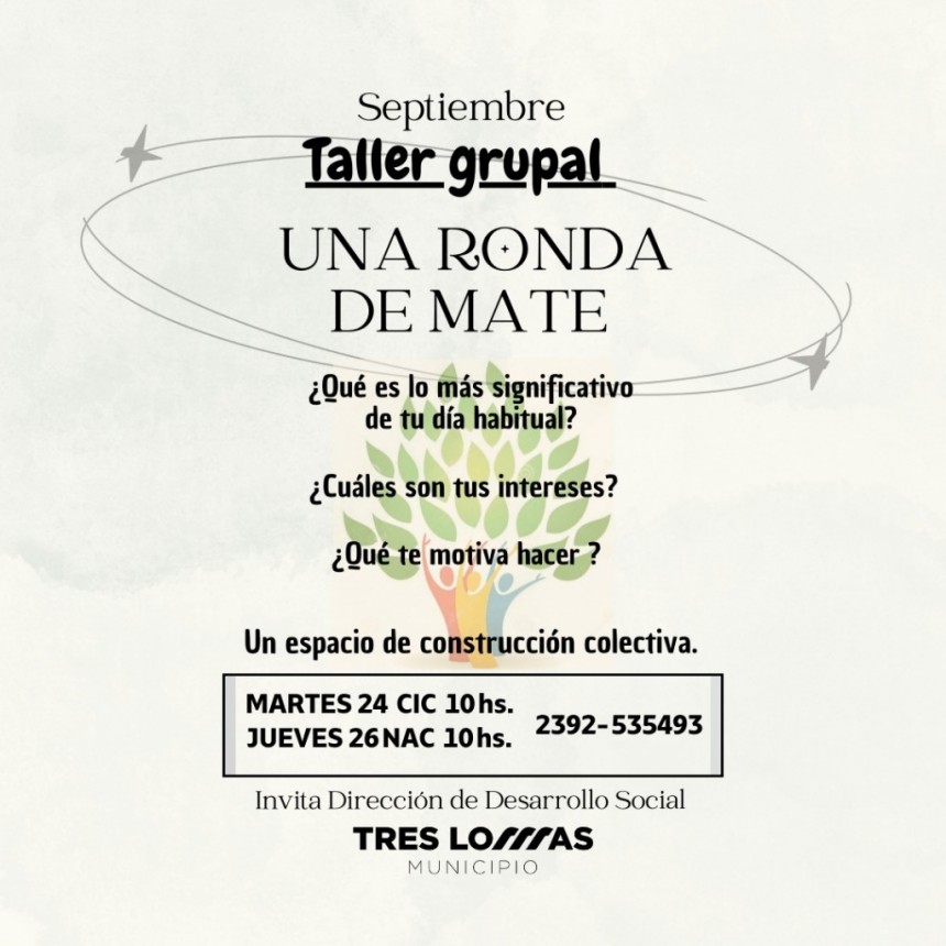 TALLER GRUPAL “UNA RONDA DE MATE”