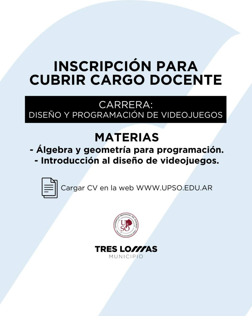 INSCRIPCIÓN PARA CUBRIR CARGOS DOCENTES