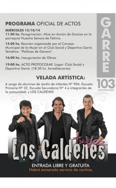 GARRÉ SE PREPARA PARA FESTEJAR SUS 103 AÑOS DE VIDA 