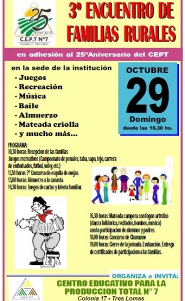 SE REALIZA EL 3° ENCUENTRO DE FAMILIAS RURALES EN EL CEPT 7