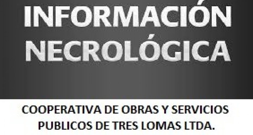 Cooperativa de Servicios Públicos - NOTA NEGROLOGICA