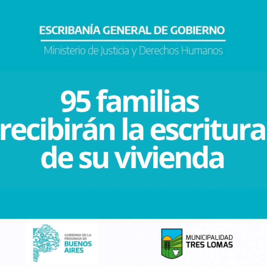 95 FAMILIAS TRESLOMENSES RECIBIRÁN LA ESCRITURA DE SU VIVIENDA